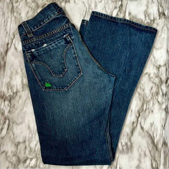 Grass Is Greener Womens Sz 31 Arrowhead Denim Jeans Y2K Low Rise Embroidered USA - Picture 8 of 11